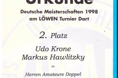 1998-DSAB-Deutsche-Meisterschaft-Amateuer-Doppel-2-Platz-Urkunde